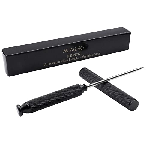 Black Ice Pick with Aluminium Handle & Steel Tip - Safe Kitchen & Bar Tool