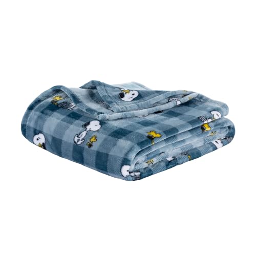 Peanuts Snoopy Plush Blanket - Navy Tonal, Twin Size 60x90