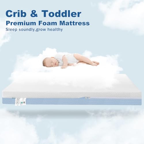 Dual Sided Breathable Baby Crib Mattress for Infant & Toddler Bed - 52"x28"x5"