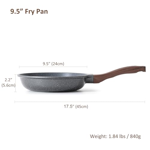 Nonstick Frying Pan Skillet, 9.5 Inch Swiss Granite Coating Omelette Pan
