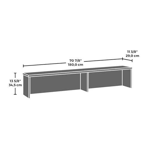 Reception Desk Hutch in Hudson Elm - Durable Engineered Wood Office Counter