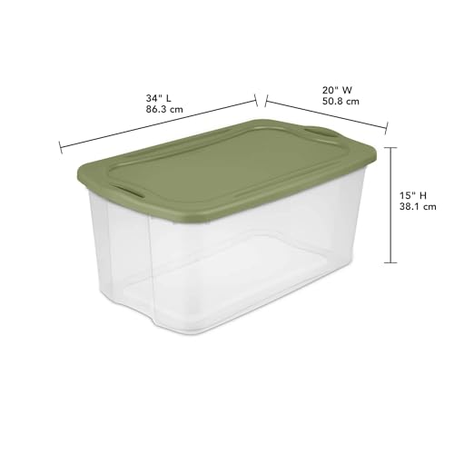 70 Quart Stackable Storage Bin with Clear Base and Easy-Carry Handles