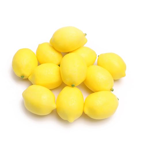 12PCS Realistic Artificial Lemons for Home Decor & Crafts