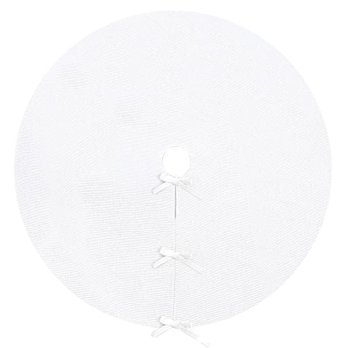 SevenFish White 36-Inch Christmas Tree Skirt for Holiday Decor