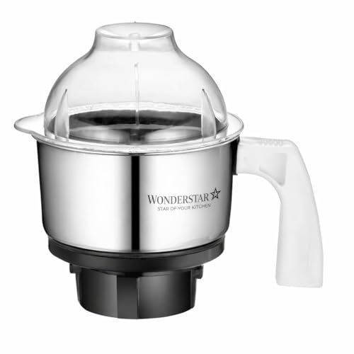 500ml Stainless Steel Chutney Grinder Jar with 4-Teeth Nylon Coupler