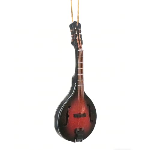Dselvgvu 4.72" Mandolin Miniature Ornament - Wooden Hanging Décor, Non-Playable