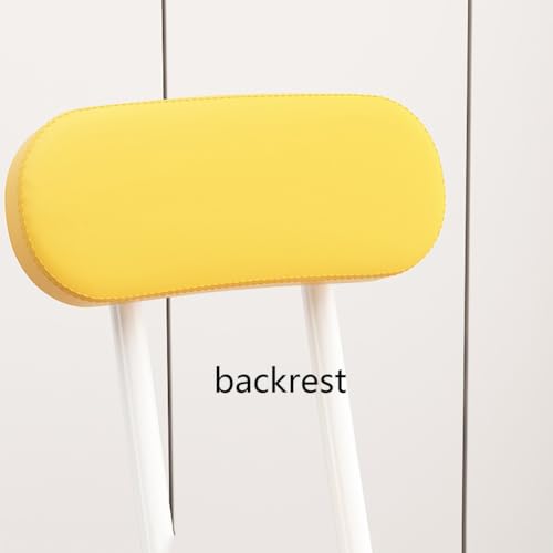 Portable Folding Stool with Backrest and Padded Leather Cushion