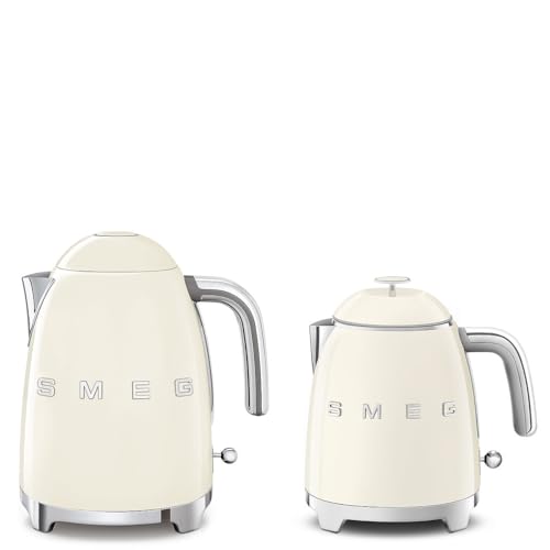 Retro Mini Electric Kettle, 0.8L Stainless Steel Small Water Boiler, Cream