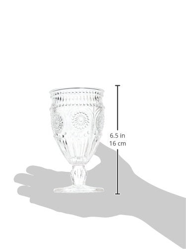 Vintage Inspired Pressed Glass Goblet - Clear Stemware for Cocktails