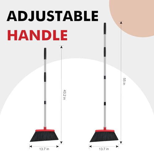 Heavy-Duty Commercial Angle Broom with 56-Inch Stainless Steel Handle