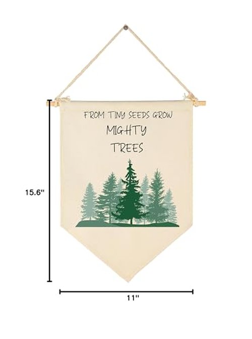 from Tiny Seeds Grow Mighty Trees-Green Forest-Flag Sign Gifts for Baby Boys Girls Kids-Banner Pennant Wall Decor Gifts for Nursery Bedroom Playroom -Baby Gift Shower-New Home Christmas Gift