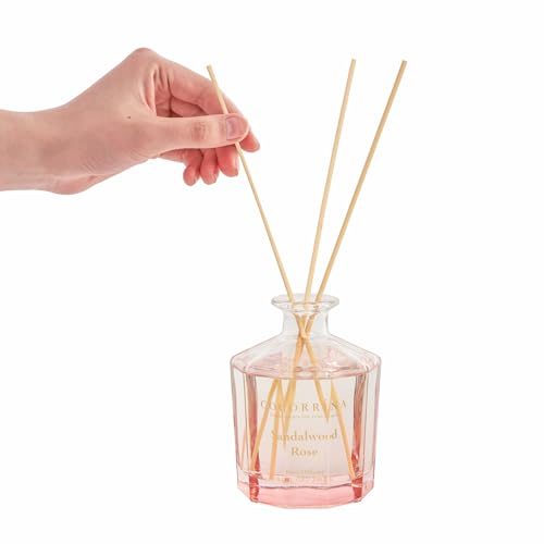 Sandalwood Rose Reed Diffuser Set 8.5oz with Preserved Flower Accent