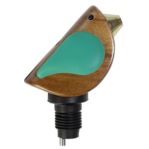 Singing Bird Wine Bottle Pourer - Turquoise Acacia Wood Spout