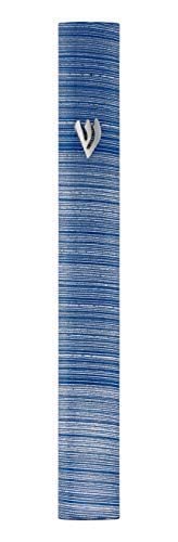 Aluminum Mezuzah Case with 3D Shin Design, 6-Inch Peel and Stick