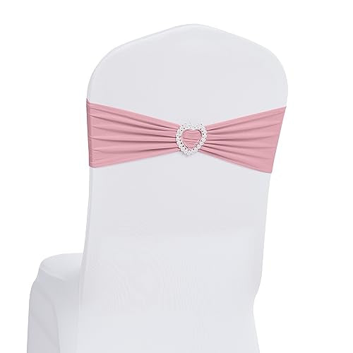 Pack of 30 Stretch Chair Sashes with Buckle - Dusty Pink