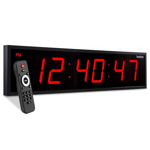 24-Inch Oversized LED Digital Wall Clock with Remote, Timer, and Temperature