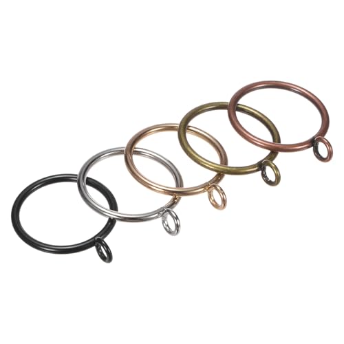 30-Pack Gold Curtain Rings with Eyelet, 1-Inch Rustproof Metal Drapery Rings