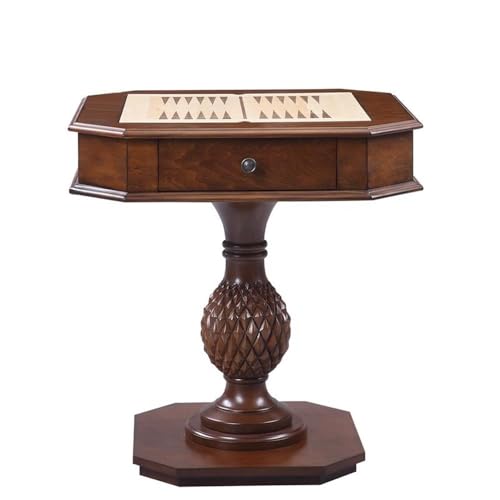 Square Game Table with Reversible Checkers and Backgammon Board