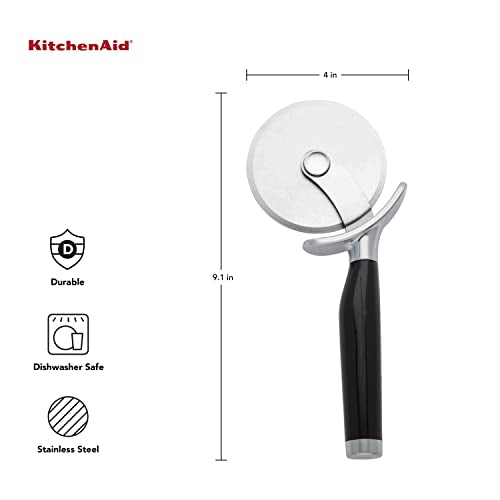 Stainless Steel Pizza Wheel Cutter with Finger Guard & Comfort Grip, 9-Inch