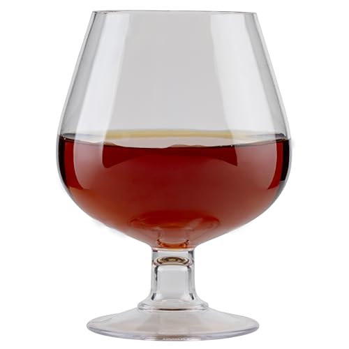 GET 16 oz Clear Plastic Brandy Glasses Set of 4 - Shatterproof, Dishwasher Safe Barware