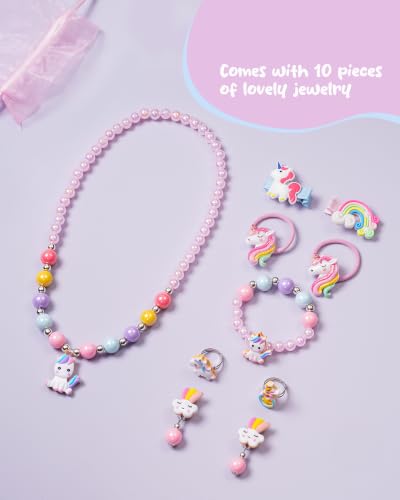 Unicorn Musical Jewelry Box for Girls with Spinning Doll and Jewelry