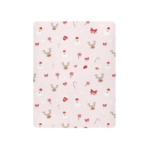 SDMKA Microfiber Crib Sheet 52 x 28 Inch - Soft Breathable Fitted Bedding for Standard Cribs & Toddler Mattresses - Christmas Pattern