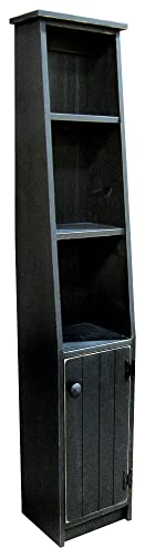 Solid Knotty Pine Narrow Hutch - 70-Inch Tall Rustic Wood Storage Cabinet