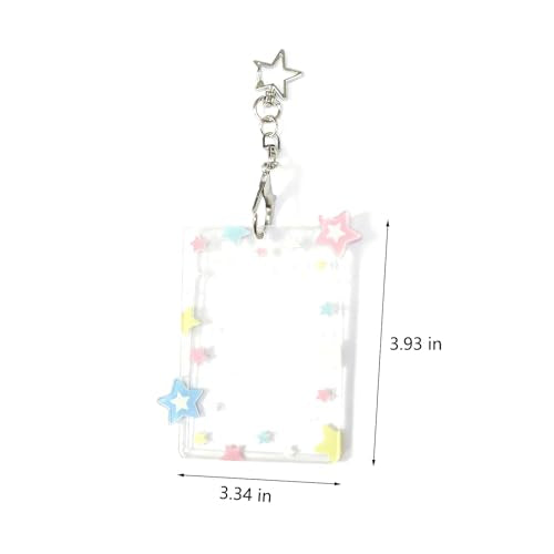 Acrylic Photocard Holder Keychain with Star Pendant for 3 Inch Photos