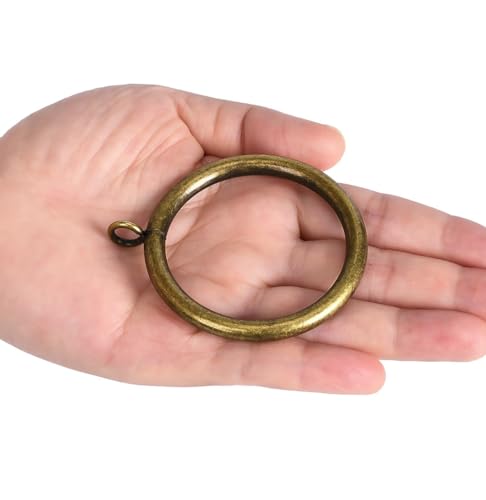 2-Inch Metal Curtain Rings, Antique Brass, Set of 18