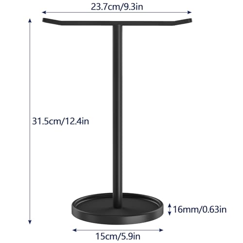 STWWO Stainless Steel Hand Towel Holder Stand for Bathroom Countertop, Black