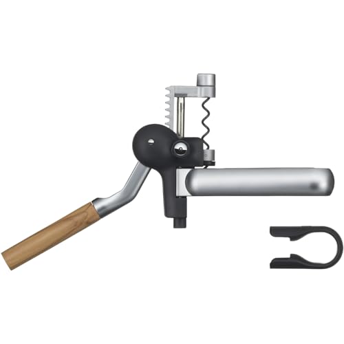 WMF Baric Lever Corkscrew Wine Opener - 19cm, Die-Cast Metal & Beech Wood, Effortless Uncorking