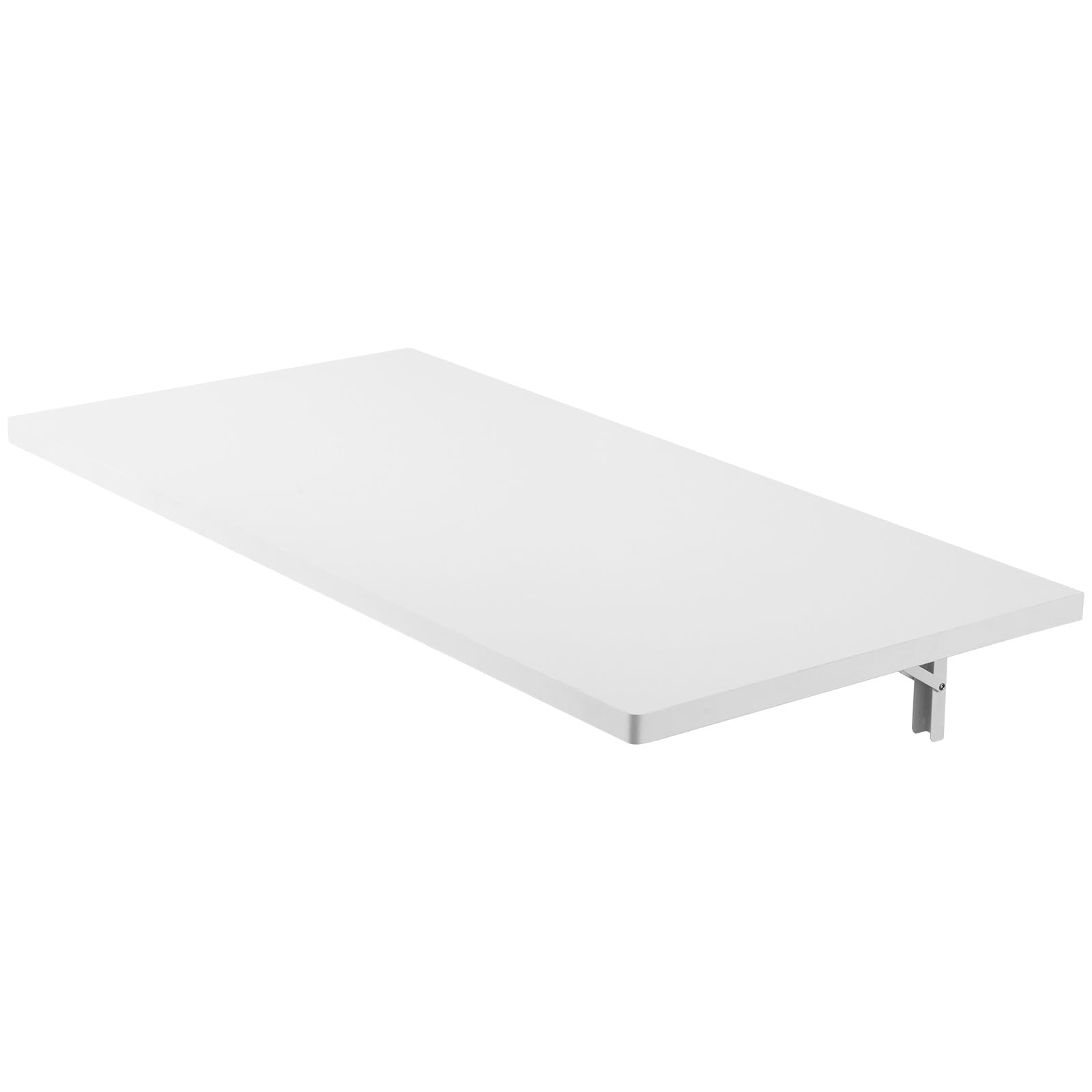 VEVOR Wall Mounted Folding Table, 43.3 x 18 inches Wall Mount Table, Floating Desk with Iron Bracket, Fold Down Desk for Small Spaces, Home Office, Dining, Laundry Room, Kitchen, Bar, White