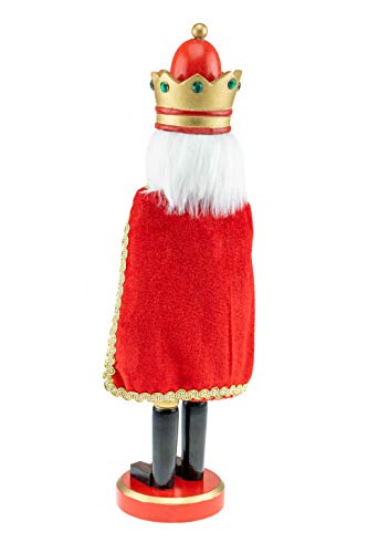 Clever Creations Green King 14-Inch Traditional Wooden Nutcracker for Shelves & Tables (Variation: Green King)