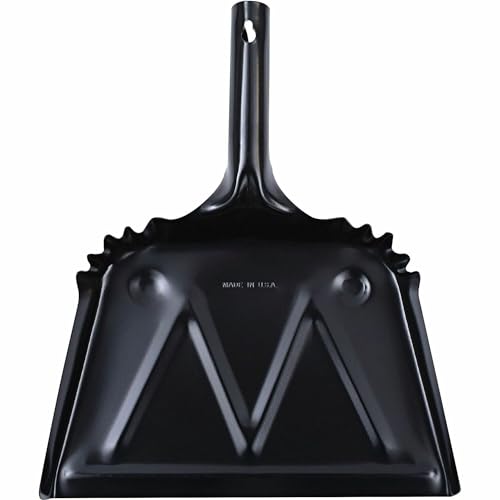 Heavy-Duty Metal Dustpan - 12 Inch 20-Gauge Steel Cleaning Dust Pan