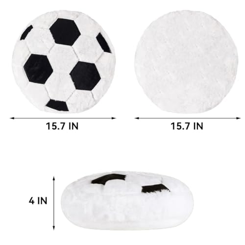 15.7-Inch Soccer Ball Plush Pillow, Soft Fluffy Sports Throw Cushion