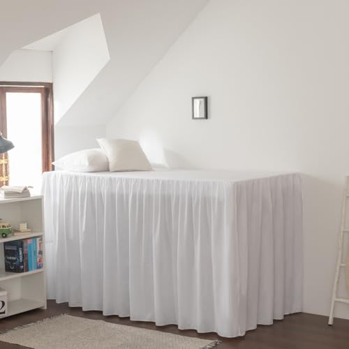 Twin XL Dorm Bed Skirt - 32 Inch Extra Long Drop Split Corner Ruffled Bedskirt
