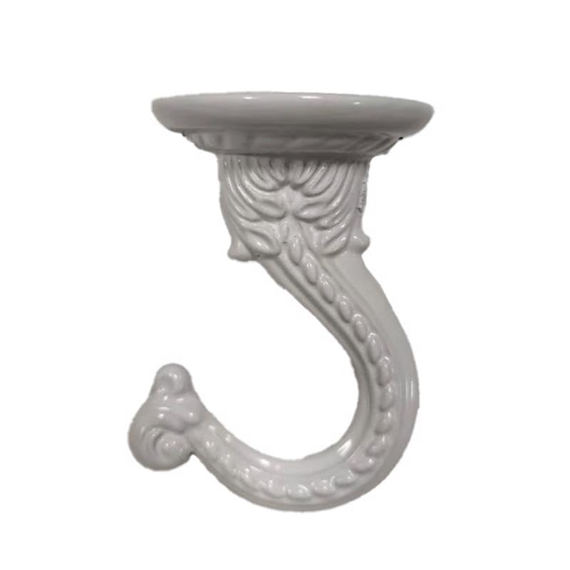 2-Inch White Zinc Swag Hook for Ceiling and Wall Mounting