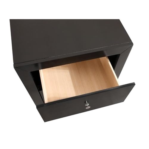 2-Drawer Wood Nightstand with Nickel Hardware - Black Finish