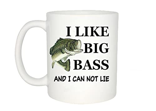 I Like Big Bass Novelty Coffee Mug – Funny Fishing Cup for Men Dad Grandpa