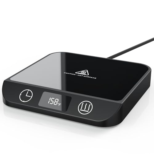 MADCKDEDRT Black 2-in-1 Coffee & Candle Warmer, Electric Desk Mug & Candle Heater