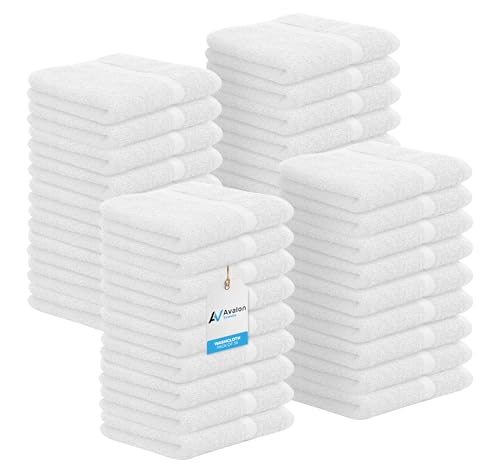 100% Cotton Washcloths 12x12 Inch Bulk Pack of 36 - Soft Absorbent Face Towels