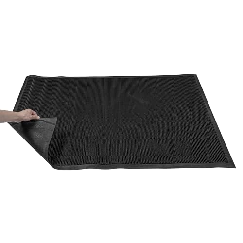 Restaurantware Comfy Feet 48 x 36 Inch No-Slip Floor Mat 1 Indoor Kitchen Mat - Heavy-Duty For Homes Offices Or Restaurants Black Rubber Entry Mat Low-Profile Easy To Clean