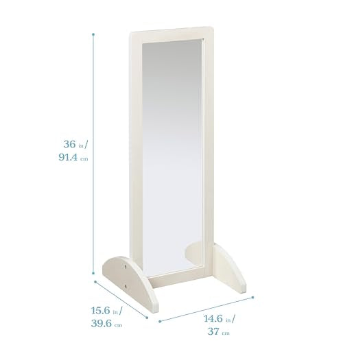 Toddler Wooden Bi-Directional Floor Mirror - Shatter-Resistant Montessori Mirror