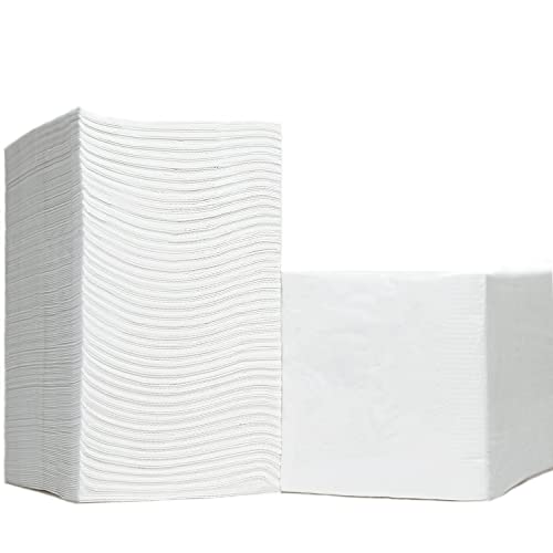 500 Pack Disposable Cocktail Napkins - 3-Ply White Party & Event Beverage Napkins