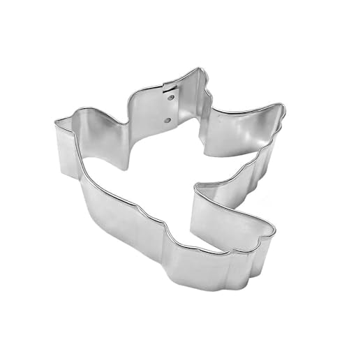 3.5 Inch Flying Dove Cookie Cutter - Tin Plated Steel, Safe Rolled Edges