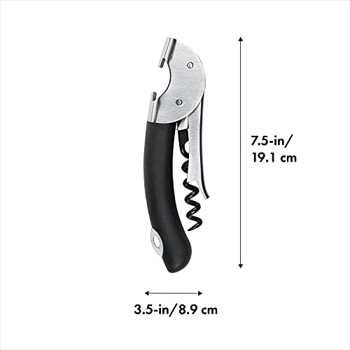 OXO Steel Double Lever Waiter's Corkscrew - Silver/Black, Tableware