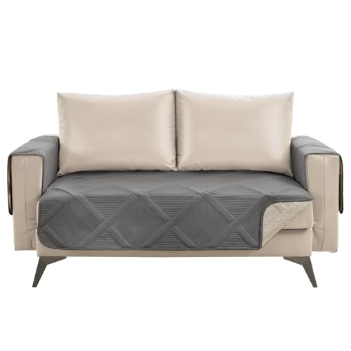 Water-Repellent Backless Loveseat Cover, 48" Cool Gray