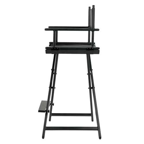30-Inch Portable Aluminum Makeup Director's Chair, Foldable Artist Chair