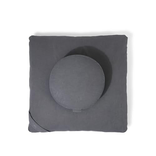 Organic Meditation Cushion Set with Zafu Pillow and Zabuton Floor Mat