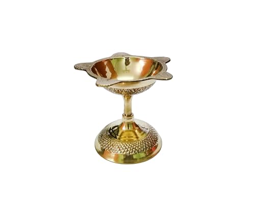 Pure Brass Diya Lamp for Hindu Puja - 2.5 Inch Height